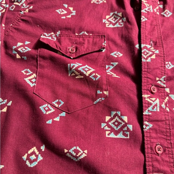 Vintage Wrangler Shirt Mens Sz 17x 35 Long Tails Aztec Southwestern Button Down - Picture 4 of 5
